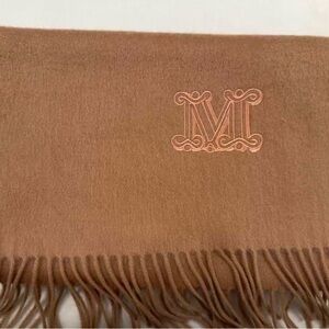 Elegant Tan Scarf with Monogram